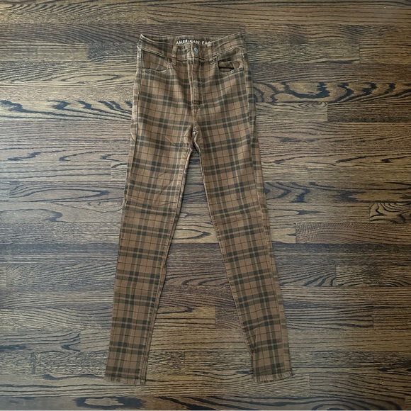 American Eagle Outfitters Orange Plaid Jeggings - Picture 8 of 11